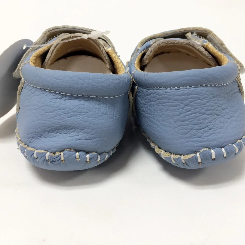 Toot Skooters  Blue Handmade Baby  Crib Shoes 0-6 M